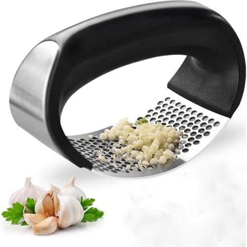 1pcs Stainless Steel Garlic Press Manual Garlic Mincer Chopping Garlic Tools Curve Fruit Vegetable Tools Kitchen Gadgets