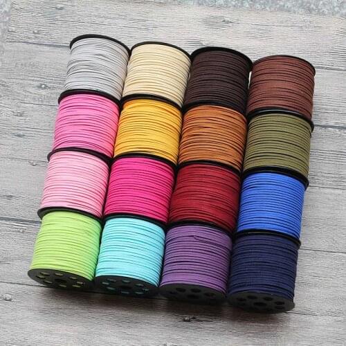 100 Yards Faux Suede Cord Leather Macrame Braided DIY Handmade Beading Bracelet Jewelry Making Flat Thread Flower wrapping Rope