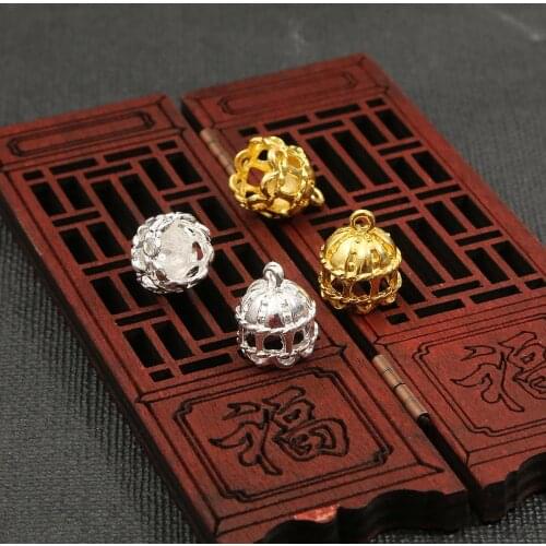 12X14mm Gold/Silver Colour Ancient Style Accessories Alloy Porous Tassel Hanging Head Accessories DIY Making Jewelry Crafts