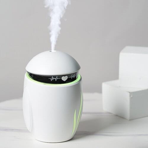 350ml Car Essential Oil Ultrasonic Mist Maker Desktop Cute Robot Style Air Humidifier USB Mini Fogger LED Light Spray Diffuser