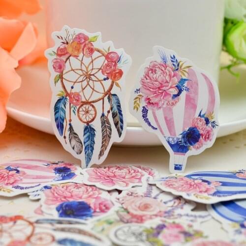 36pcs Kawaii Japanese Style Lovely Hot Air Balloon Sticker Dream Catcher Self-made Mushroom paper s