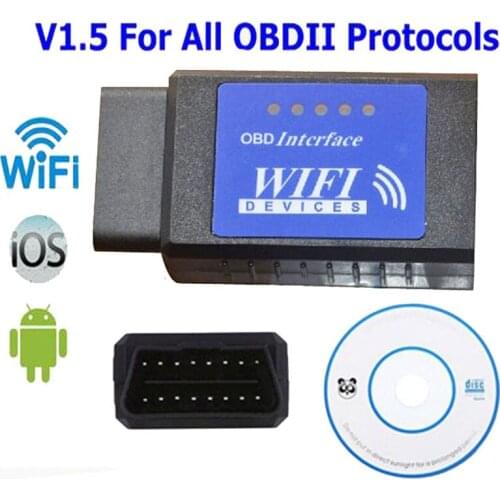 Blue Label Elm327 Wifi Scanner Auto Obd2 Diagnostic Tool Elm 327 Wi Fi Obdii Scanner V 1.5 Wireless For Both Android Ios Pc