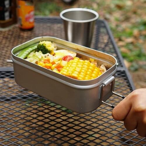 Travel Portable Tableware Set Japanese Lunch box Can be Heated Outdoor Outing Camping Cooking Artifact Aluminum Lunch Box
