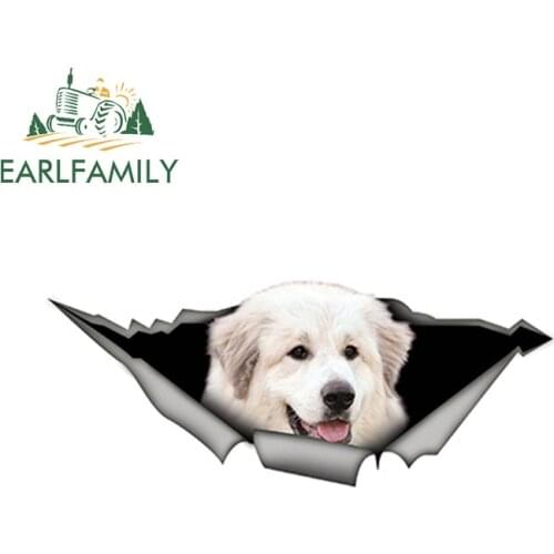 EARLFAMILY 15cm x 6cm Great Pyrenees Car Sticker Funny Pet Dog Vinyl Laptop Decal Waterproof 3D Car Styling Stickers Decoration