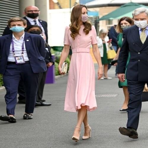 Kate Middleton High-end Customization Elegant Formal Office Lady Workplace Pink Dress