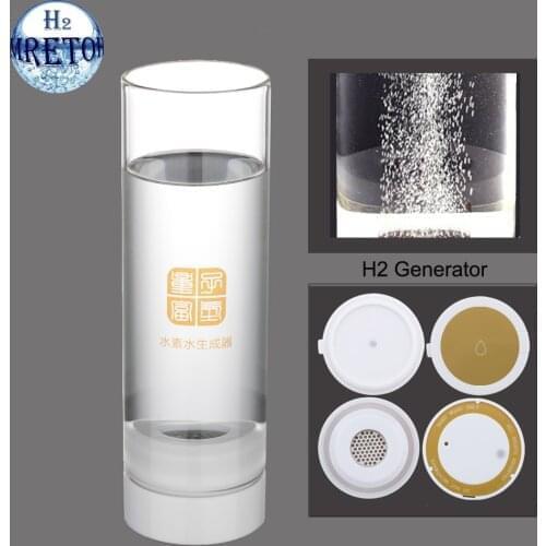 PEM Electrolysis Ionizer Japanese Craft H2 Glass Healthy Drinking Cup Portable USB Charge Hydrogen Rich Generator Water Bottle