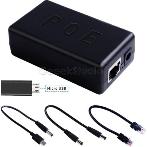 Gigabit Raspberry Pi 4 B / 3B+ Active PoE Splitter USB TYPE C 48V to 5V Power Over Ethernet cable PoE Switch