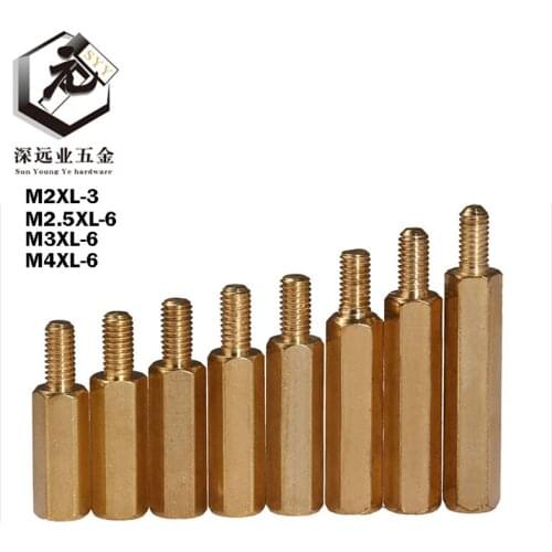Brass hex spacer copper female/male standoff M3*L+6 pcb board spacer
