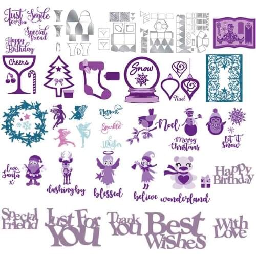 "Let it Snow" Christmas Santa Clause Metal Cutting Dies For DIY Scrapbooking Photo Album Embossing Paper Cards Making Crafts