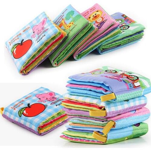 8/10pages Baby Rattles Mobiles Toy Soft Animal Cloth Book Newborn Stroller Hanging Toy Early Learning Educate Baby Toys