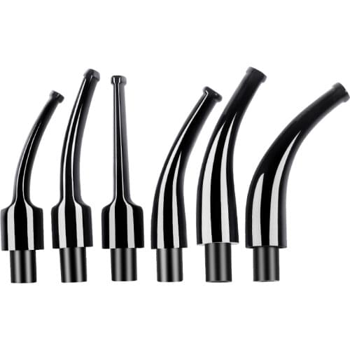3pcs/lot Black Ebonite Mouthpieces Pipe Stems Tobacco Pipe Stem for Smoking Tool Accessories Bent Taper 9mm Filter DIY Holder