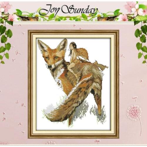 The fox and elfin Patterns Counted Cross Stitch 11CT 14CT Cross Stitch Set Wholesale Cross-stitch Kit Embroidery Needlework