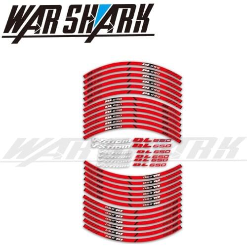 Motorcycle Wheel Stickers Reflective wheel hub Waterproof Rim Decals For SUZUKI V-Strom650 DL650 V-Strom 650 DL 650