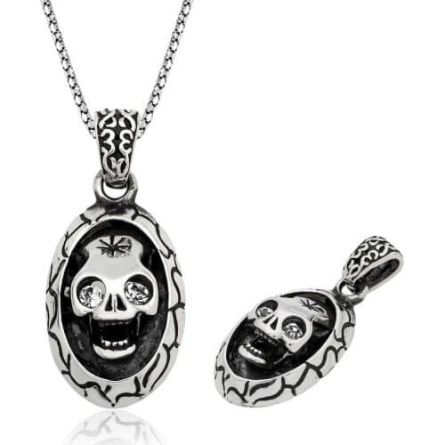 Real Silver 925 Jewelry Silver Dry Head Male Necklace