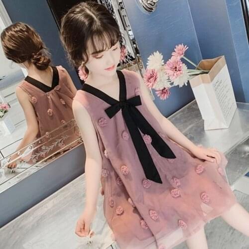 2021 New Summer Girls Dress 12 Childrens Clothes 11Clothes 10 Children 9 Student Fashion Net Yarn Dresses 8 Children 7Years Old