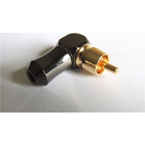 New High Quality Gold plated Right Angle RCA Male Plug Audio Video Connector