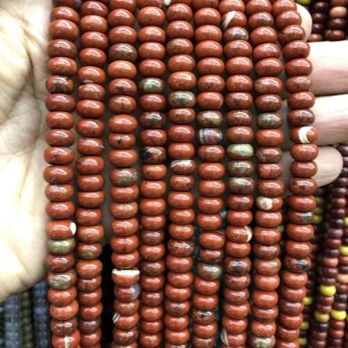 Wholesale A Quality Red Jaspe r Beads,4x6mm 5x8mm Roundel Spacer Gem Stone Loose Beads for jewelry 15.5"/string