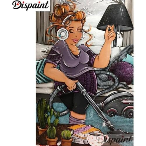 Dispaint Full Square/Round Drill 5D DIY Diamond Painting "Cartoon woman" 3D Embroidery Cross Stitch Home Decor Gift A18405