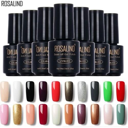 Rosalind Professional 7ML 10 Colors Nail Gel Polish for Manicures Gel Nail Polish Nail Art UV LED Soak-off Gel Varnish TSLM1