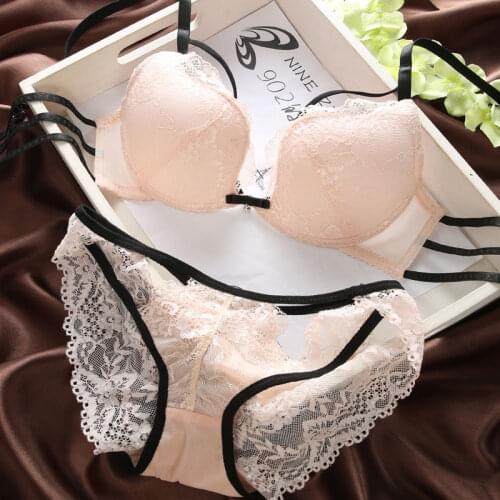 Transparent Underwear Set Bra Set Women Lingerie Bra & Briefs Set Sexy Intimate Brassiere Panties Lace Push Up Thin Lingerie
