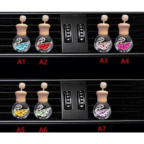 50pcs Car Air Freshener Air Vent Clip Perfume Glass Empty Square Hanging Bottle for Auto Pendant Essential Oil