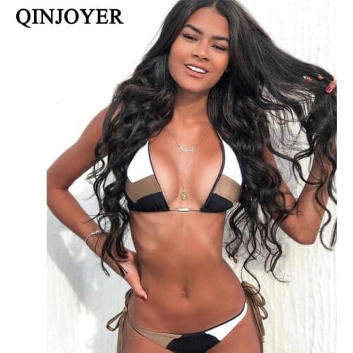 QINJOYER Sexy Micro Bikini 2019 Brazilian Swimsuit Tanga Women Swimwear Push Up String Mini Bikini Set Bathing Suit Women