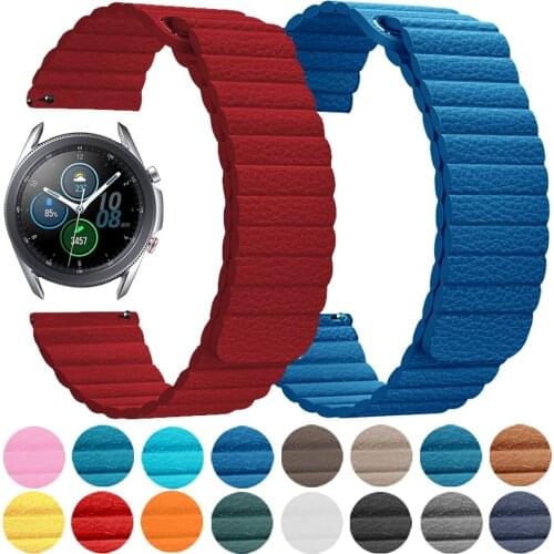 20mm 22mm Loop Leather Strap for HUAWEI WATCH 3 GT 2 46mm 42mm Band Bracelet for HONOR ES GS Pro Magnetic Wrist Belt Watchbands