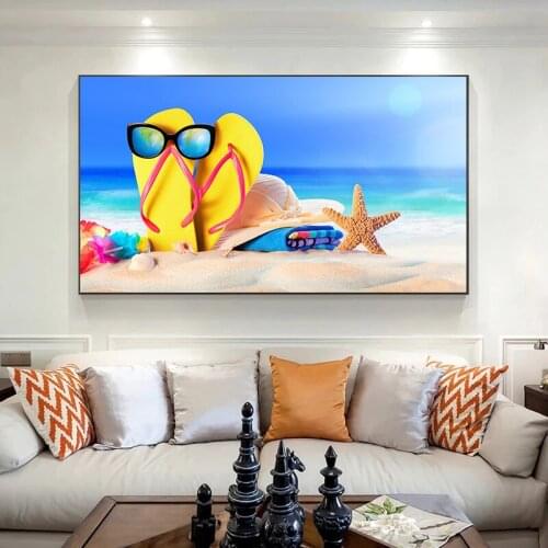 Modern Art Beach Landscape Posters And Prints Wall Art Canvas Painting Decorative Wall Pictures for Living Room Home Decoration