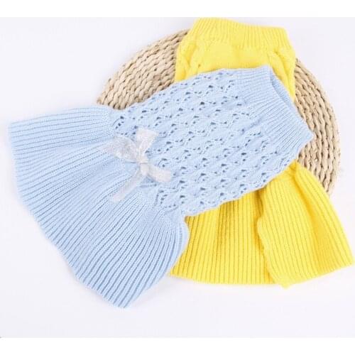 Warm Small Dog Cat Sweater Dress Clothing Autumn Winter Knitted Pet Cat Puppy Clothes Costume For Chihuahua Pug Outfit Vest