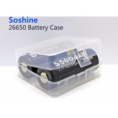 Soshine Strong Hard Transparent 2*26650 Battery Storage Box 26650 Battery Holder Case Holder Case 26650