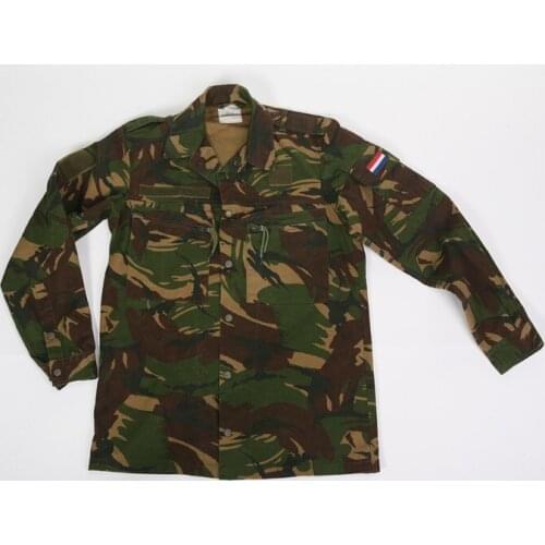 Heavy Dutch military camouflage mens shirt buttons cotton canvas