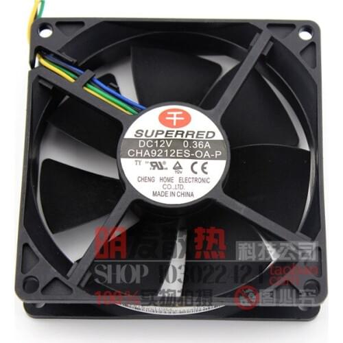9025 CHA9212ES-OA-P 12V 0.36A 4-wire chassis fan 92 * 92 * 25mm