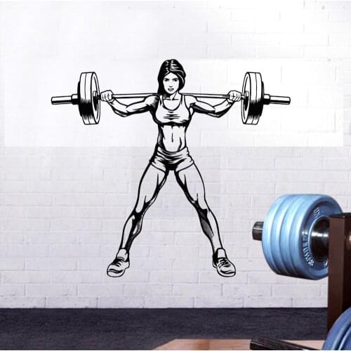 Funny Gym Girl Vinyl Kitchen Wall Stickers Wallpaper For Living Room Bedroom Decoration Accessories
