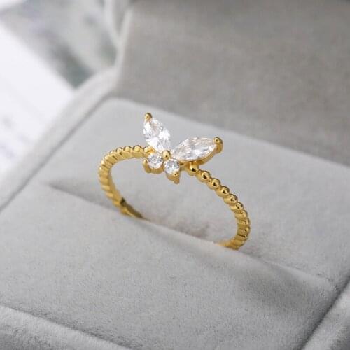 Retro Minimalist Silver Color Open Rings For Women Personality Feather Butterfly Adjustable Finger Ring Girl Jewelry Gift Trendy