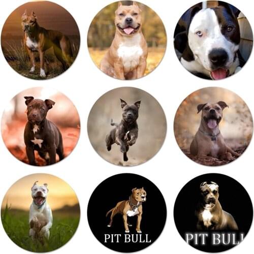 58mm Lovely Dog Pitbull Icons Pins Badge Decoration Brooches Metal Badges For Clothes Backpack Decoration