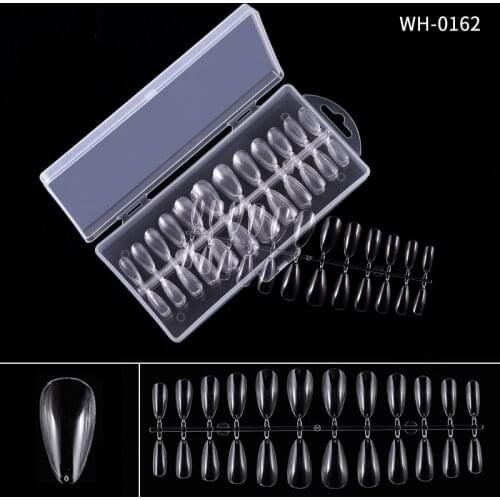 1 Box Transparent False Nail Tips Artificial Fake Nails Art Acrylic Fake Nails UV Gel Manicure Fake Nail Tips