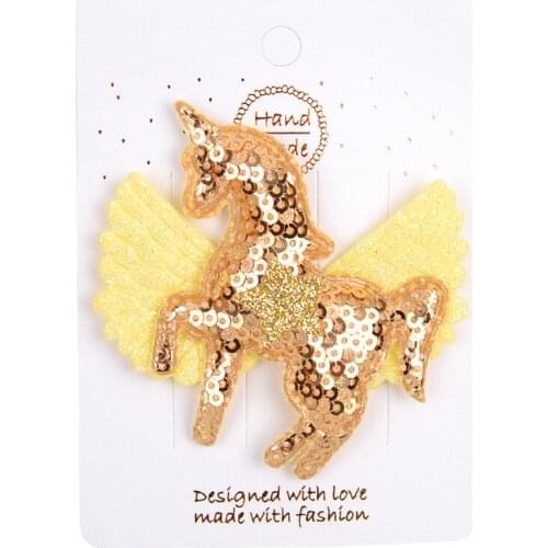 2.9 Inch Glitter Sequin Unicorn Star 1 PC Hair Bows for Baby Girls Kids Hairgrips Hair Clips Boutique Barrettes Hair Accessories