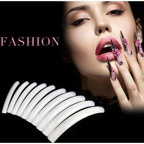 10Pcs Extra Long Half Cover False Nails Half Nail Tips Art Design Salon Tips Manicure Decoration Tool