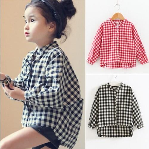 2020 kids clothes children blouse New Autumn Item Girl Plaid Fashion Shirt Two Colors