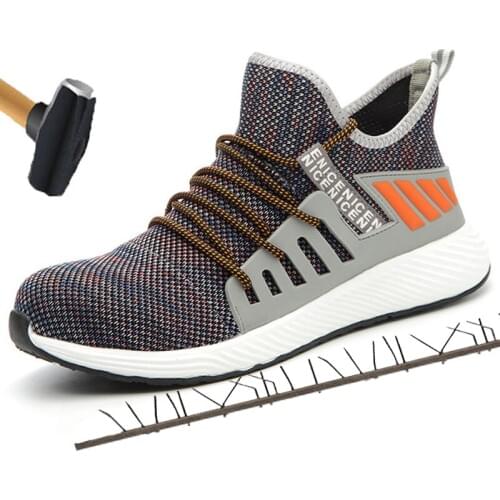 2020 Men Work Boots Construction Mens Outdoor Steel Toe Cap Shoes Men Puncture Proof High Quality Lightweight Safety Shoes