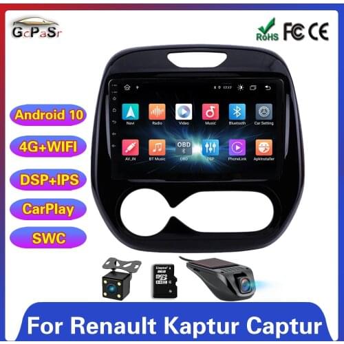 4G+64G 9" Android 10 Car Radio DVD Player for Renault Kaptur Captur 2016 2017 2018 2019 Car Radio GPS WIFI IPS DSP Player WIFI