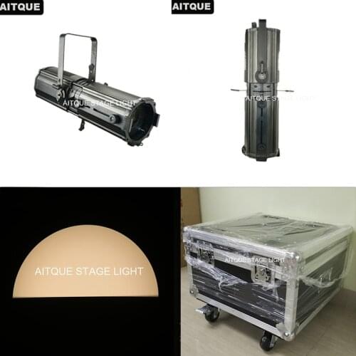 8lot/CASE)Theatre spot led 300w stage light 200W cc/cw ellipsoidal zoom led profile spot light gobo projector flight case