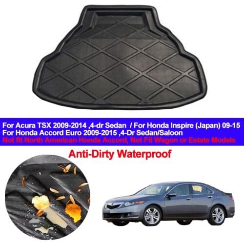 Car Rear Boot Cargo Liner Trunk Luggage Floor Mat Carpets Tray For Acura TSX Honda Accord Euro Inspire 2009 - 2014 2015 Sedan