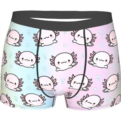 Axolotl Lover Walking Fish Cute Colors Underpants Cotton Panties Male Underwear Comfortable Shorts Boxer Briefs