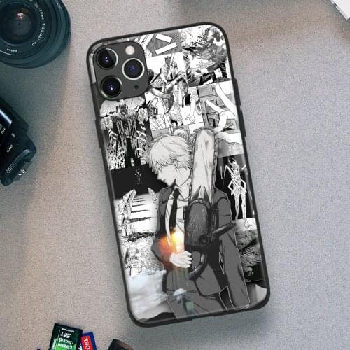Denji Chainsaw Man Manga Anime Soft TPU Glass Phone Case for IPhone SE 6s 7 8 Plus X Xr Xs 11 12 Mini Pro Max Samsung