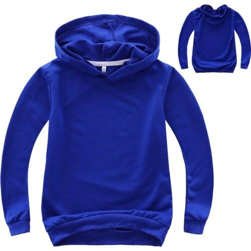 Kids Hoodies Plain Tops Coat Cotton Boys Hoodie Sweatshirt Girls Hooded Coat Children Teenage Outerwear School Clothing 2-14Y