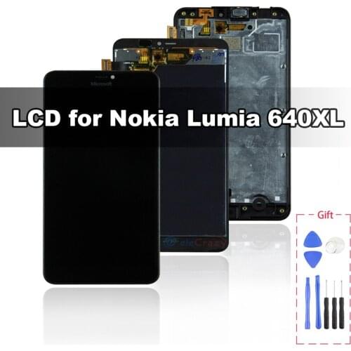For Original Nokia Lumia 640 XL 640XL LCD with frame display touch screen digitizer Assembly+frame Replacement 100% tested