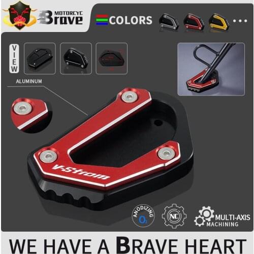 For Suzuki DL650 VStrom 650 XT 650XT V strom 650 2012 - 2020 Motorcycle Kickstand Foot Side Stand Extension Pad Support Plate
