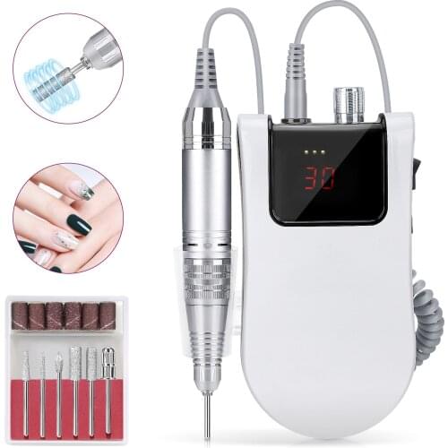 65W 30000RPM LCD R&F Rechargeable Adjustable Speed Multi Color Portable Nail Drill MFG-228