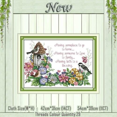 Birds'love nest cartoon diy painting counted printed on the canvas DMC 11CT 14CT kits NKF Cross Stitch embroidery needlework Set